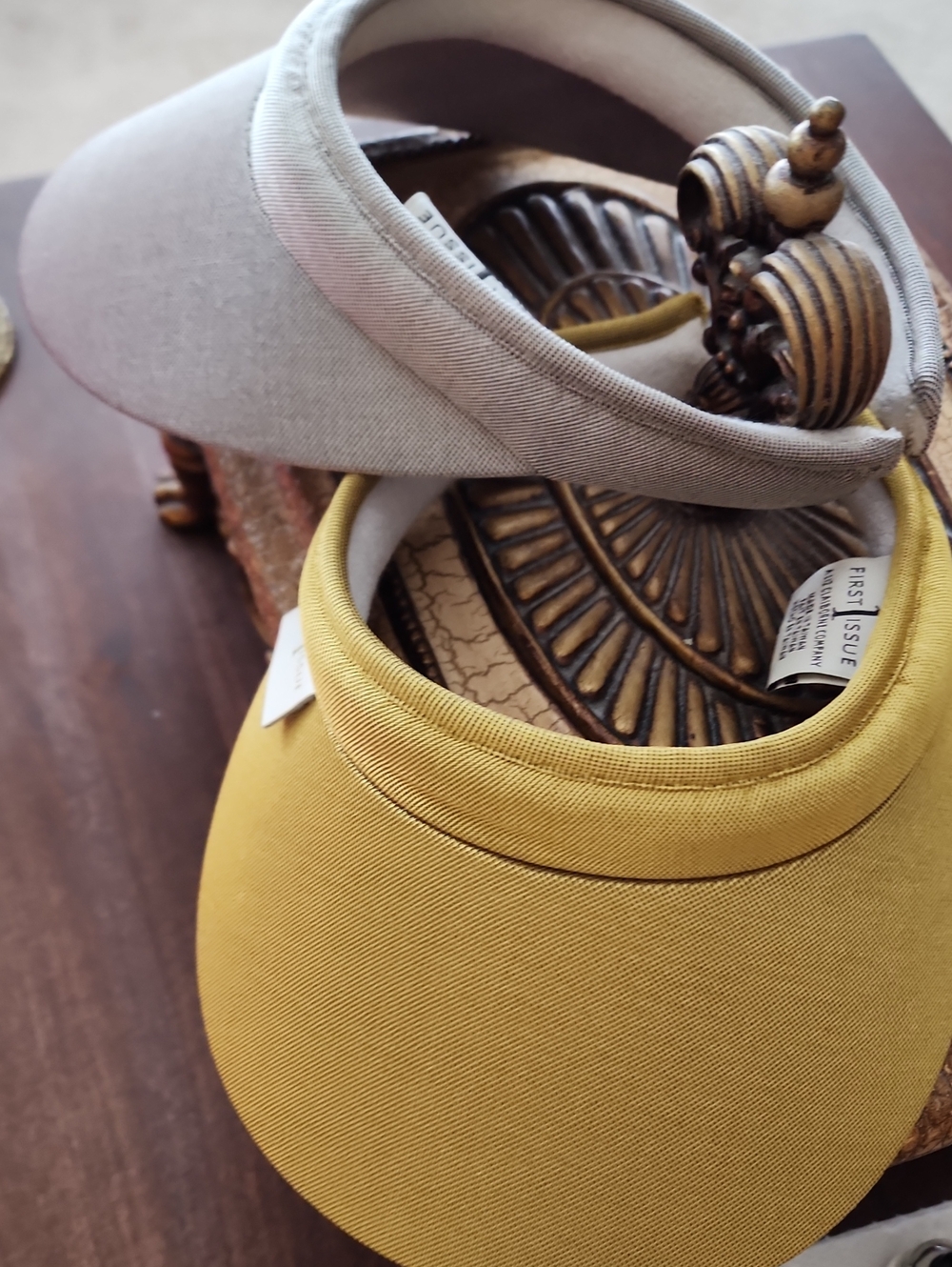 Liz Claiborne Gold and Gray Visor Hat NWOT